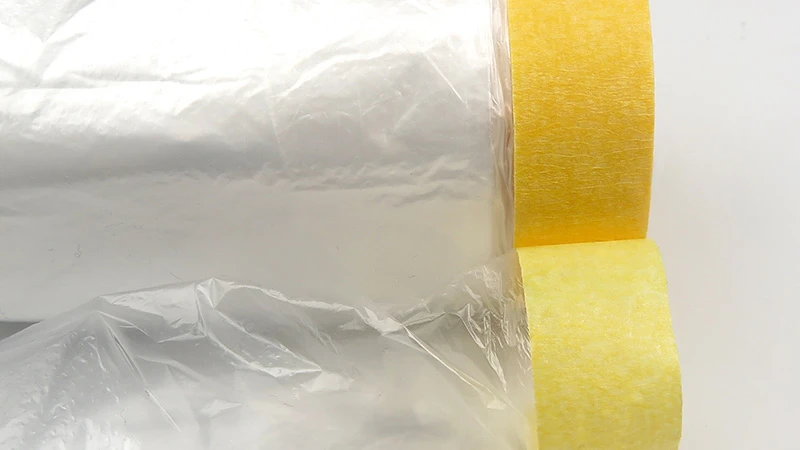 uv resistant pre taped masking film roll uv resistant pre taped masking film roll