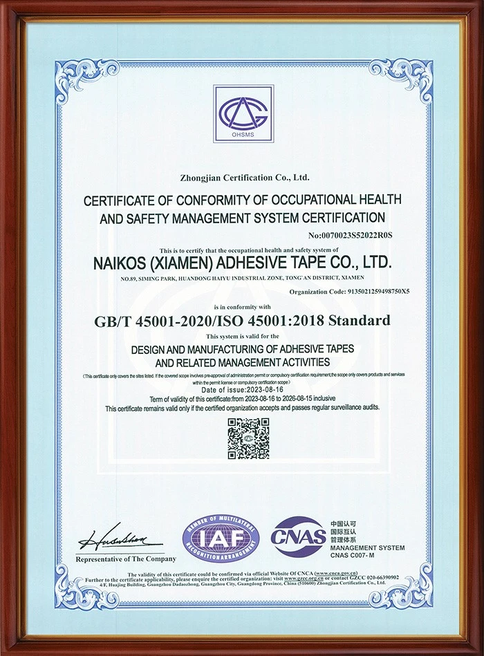 ISO45001 Certificate